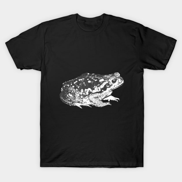 Realistic Frog Toad Amphibian Black Design T-Shirt by familycuteycom